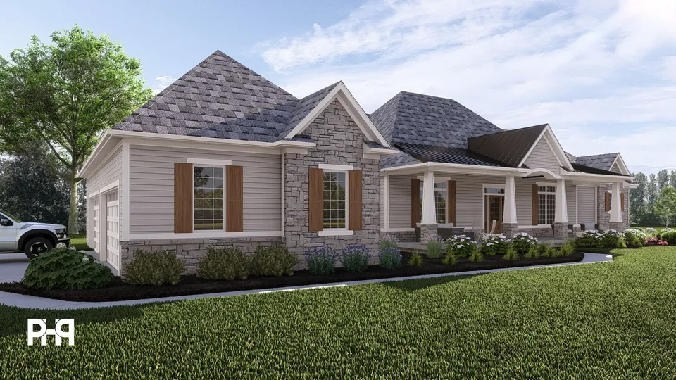 The Cottonwood house plan, exterior view 2